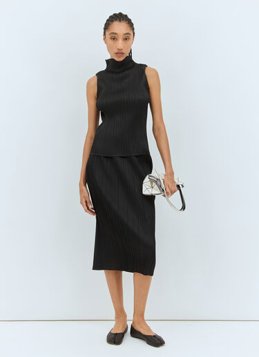 Pleats Please Issey Miyake High Neck Top Black plp0258021