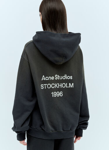 Acne Studios 徽标印花连帽运动衫 黑色 acn0255014