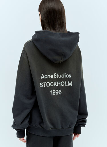 Acne Studios Logo Print Hooded Sweatshirt Black acn0255014