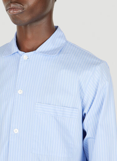 Tekla Classic Striped Sleep Shirt Blue tek0349024