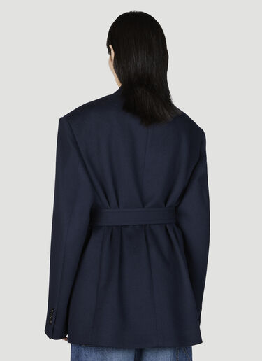 Bottega Veneta Double Wool Cashmere Belted Jacket Navy bov0255106