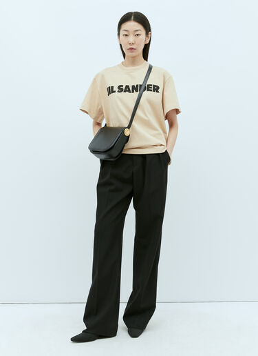 Jil Sander Logo Print T-Shirt Beige jil0256001