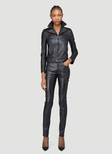 Saint Laurent Skinny Leather Pants Black sla0239008