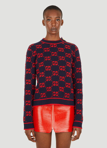 Gucci GG Jacquard Sweater Blue guc0251066