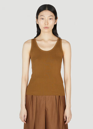 Max Mara Sleeveless Knitted Top Brown max0252024
