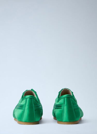 Dries Van Noten Satin Low-Top Sneakers Green dvn0263032