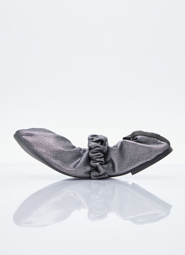 GANNI Scrunchie Ballerina Flats Silver gan0254033