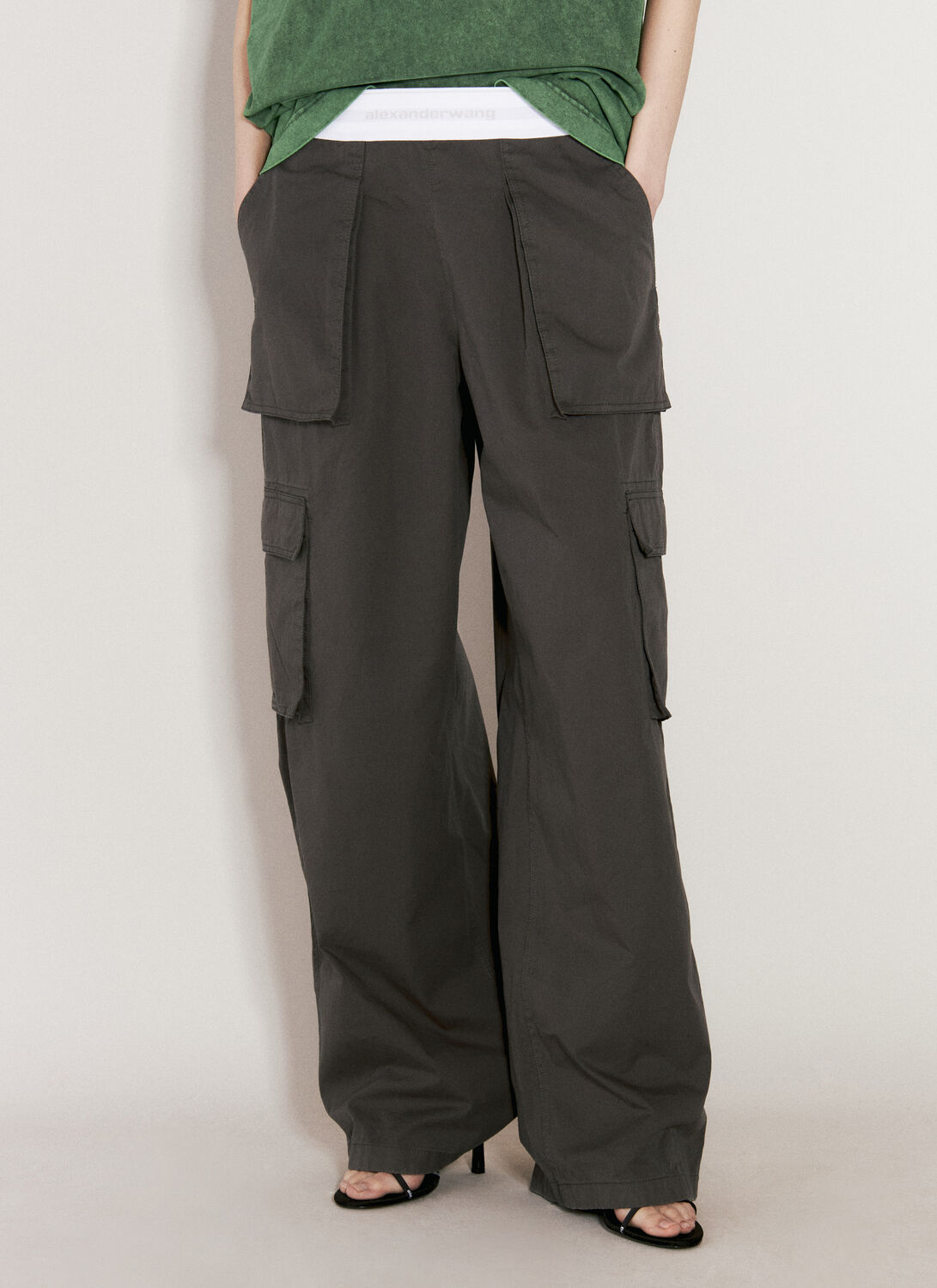 Shop Alexander Wang Cargo Rave Pants In Grey