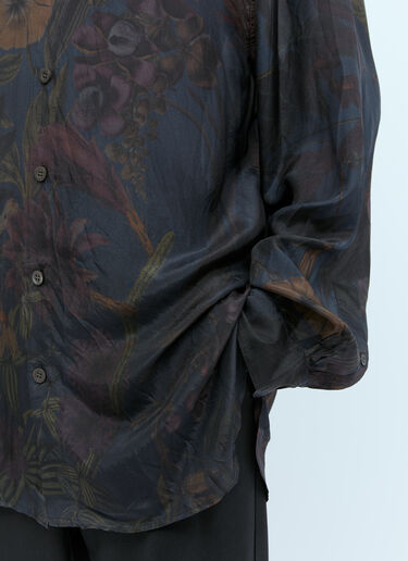 Dries Van Noten Silk Botanic Shirt Navy dvn0154016