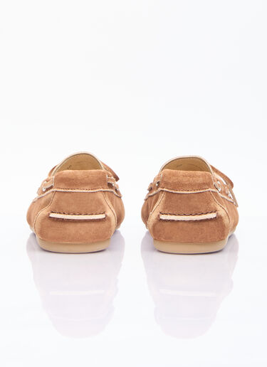 Miu Miu Faded Suede Loafers Brown miu0256046