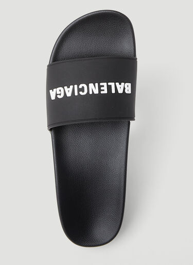 Pool Wedge Slides Balenciaga Pool Wedge Slides Black bal0252005