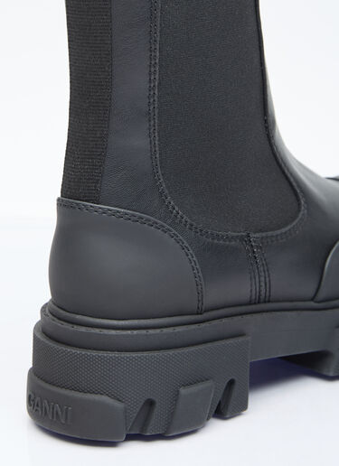 GANNI Cleated Mid Chelsea Boots Black gan0255095