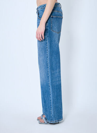 Alexander Wang Dip-Side Jeans With Exposed Lace Underwear Blue awg0259028