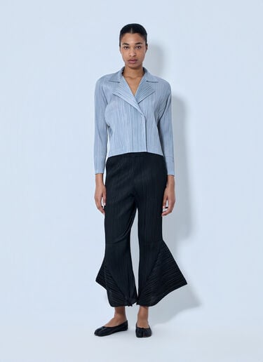 Pleats Please Issey Miyake Pleated Flare Trousers Black plp0264004