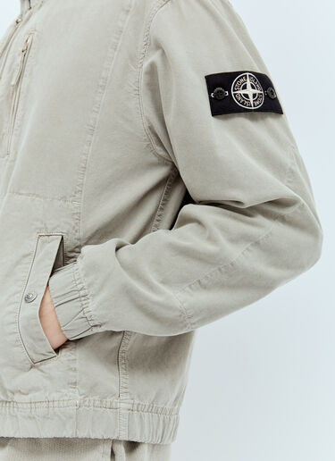 Stone Island 拉链帆布夹克 灰色 sto0156021