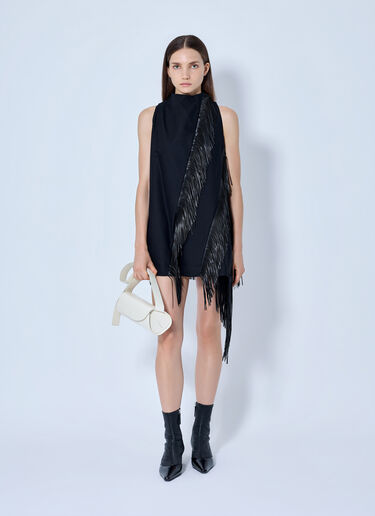 LN-CC® - Sportmax: Fringe Trim Sleeveless Dress - Black Sportmax Fringe Trim Sleeveless Dress Black spx0265030