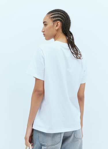 GANNI Flower Print T-Shirt White gan0254015