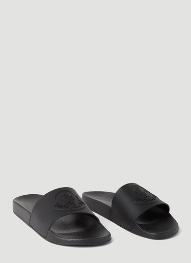 Embossed Logo Slides Moncler Embossed Logo Slides Black mon0152044