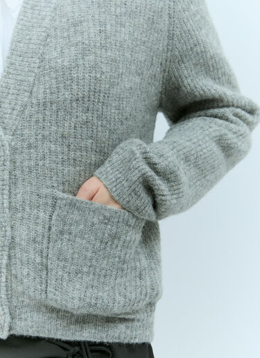 GANNI Soft Wool-Blend Cardigan Grey gan0255033