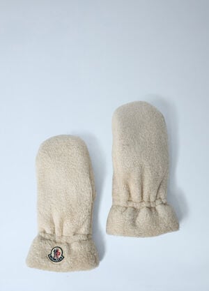Moncler Logo Motif Mittens Cream mon0263031