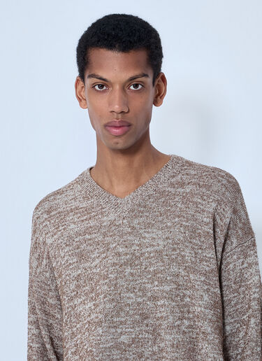 Maison Margiela V-neck Knit Sweater Brown mla0164100