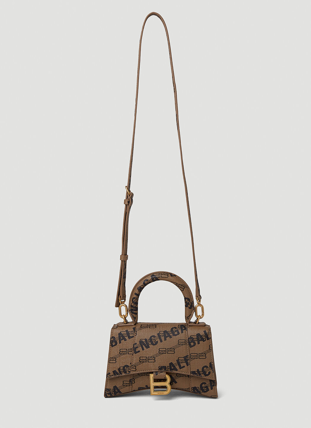 Balenciaga Hourglass BB Monogram Handbag in Beige LN CC