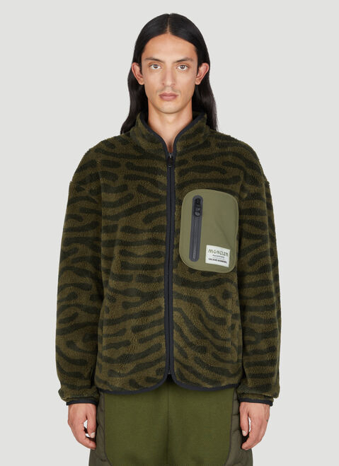 Moncler Teddy Zip-Up Sweatshirt Khaki mon0154036