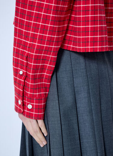 Miu Miu Checkered Button-Down Shirt Red miu0266061