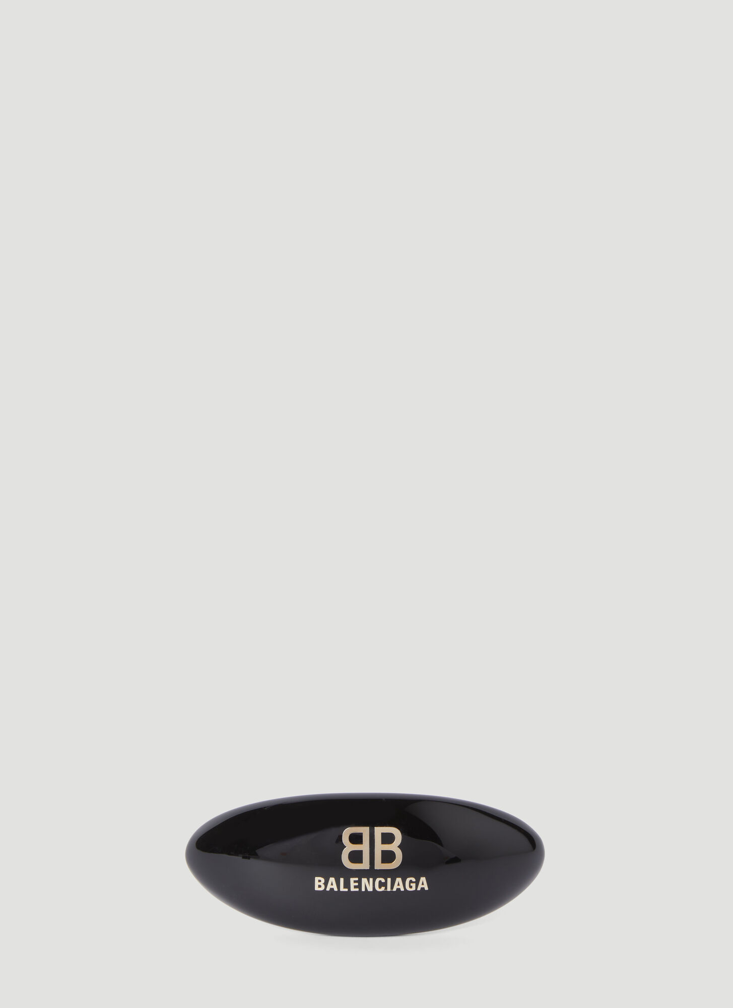 Shop Balenciaga Logo Applique Hair Clip In Black