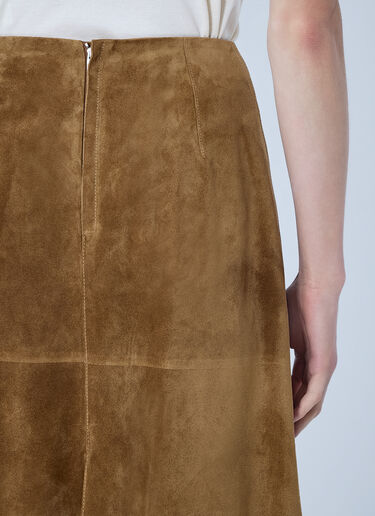 Jil Sander Panelled Suede Midi Skirt Brown jil0266022