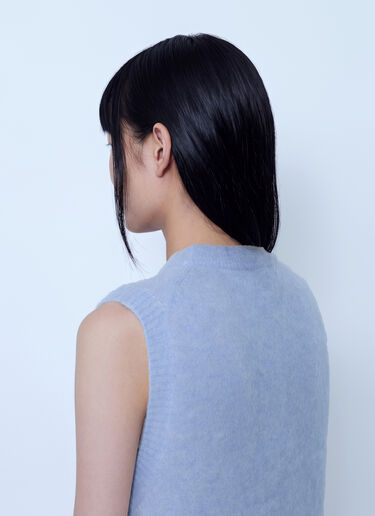 LN-CC® - GANNI: Brushed Alpaca Teddy Vest - Light Blue GANNI Brushed Alpaca Teddy Vest Light Blue gan0266024