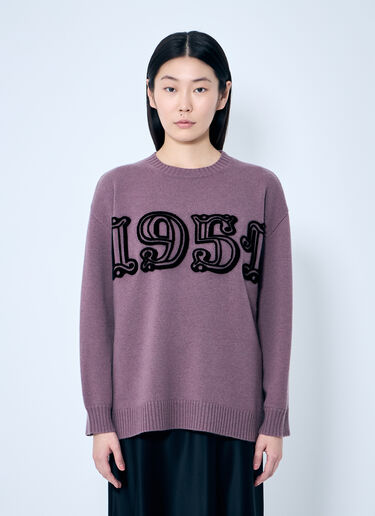 Max Mara Oversized Wool And Cashmere Sweater Purple max0259019
