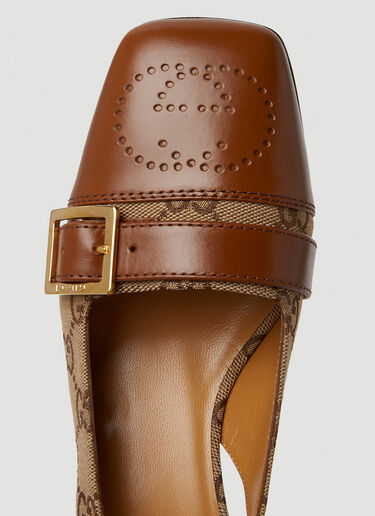 Gucci GG Jacquard Slingback Shoes Camel guc0250101