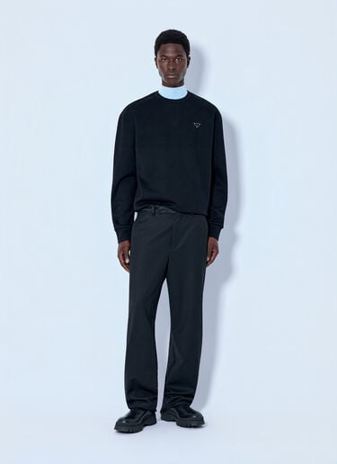 LN-CC® - Prada: Technical Cotton Sweatshirt - Black Prada Technical Cotton Sweatshirt Black pra0166006