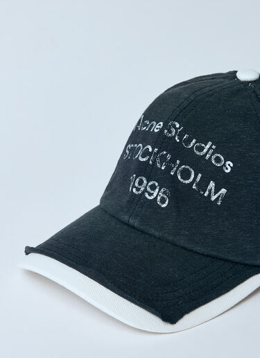 Acne Studios Logo Stampe Baseball Cap Black acn0359006