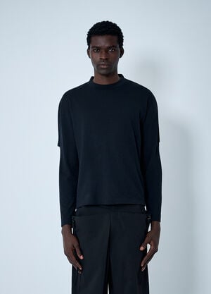 J.L-A.L Layered Knit T-Shirt Black jla0162006