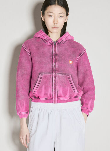 Alexander Wang Shrunken Zip-Up Hooded Sweatshirt Pink awg0255015