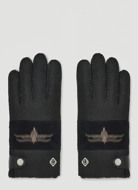 Thom Browne Embroidery Gloves Navy thb0151026