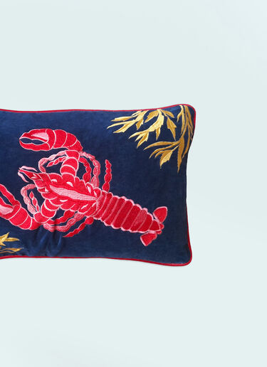 Les Ottomans Rock Lobster Embroidered Cushion Blue wps0691228