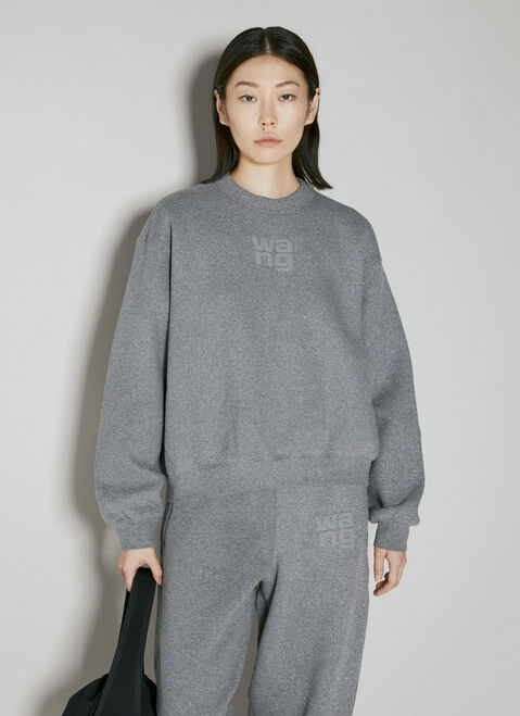 Alexander Wang Glitter Terry Sweatshirt Black awg0253059