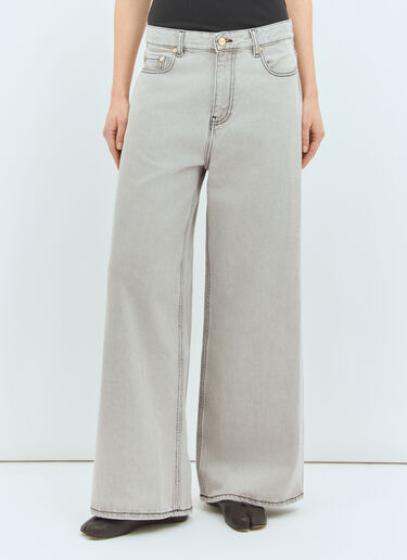 Ganni Future Wide-Leg Jeans Grey gan0258021