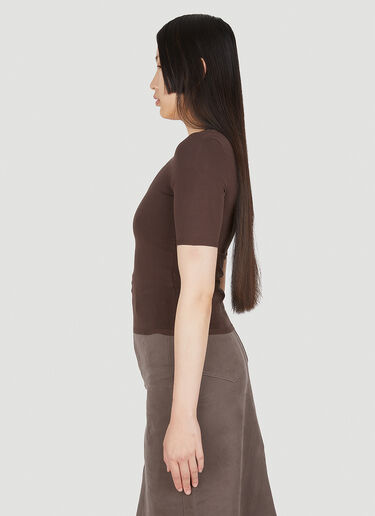 Alexander Wang Logo Trim T-Shirt Brown awg0249036