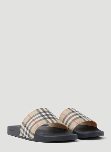 Burberry Furley Vintage Check Slides Beige bur0149078