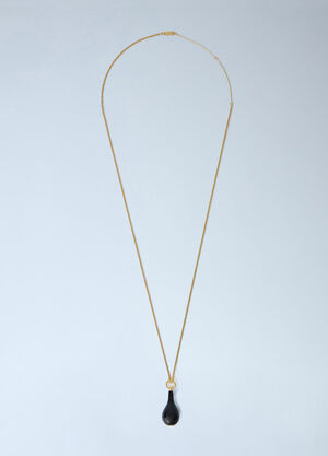Toteme Medium Onyx Drop Necklace Black tot0265027