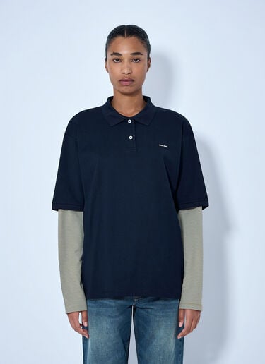 LN-CC® - Miu Miu: Buttoned Polo Shirt - Blue Miu Miu Buttoned Polo Shirt Blue miu0366014