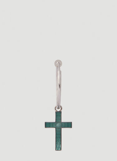 Gucci Single Cross Hoop Earring Silver guc0252001