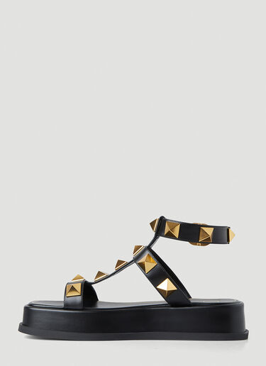 Valentino Garavani Roman Stud Platform Sandals Black val0247017