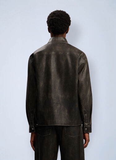 Curved Logo Coated Overshirt Palm Angels Curved Logo Coated Overshirt Grey pma0162112