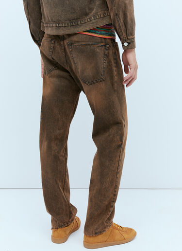 Aries Acid Wash Batten Denim Jean Brown ari0154014