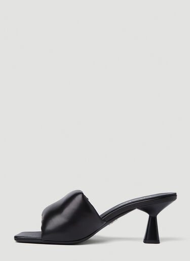 Prada Padded Heeled Mules Black pra0252047